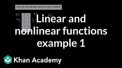 Linear and nonlinear functions (example 1) | 8th grade | Khan Academy