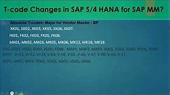 41) S/4 HANA Vs ECC Changes for SAP MM Overview. #sap #sapmm #sapmaterialmanagement #sapmmtraining