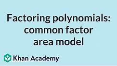 Factoring polynomials: common factor area model | Mathematics II | High School Math | Khan Academy