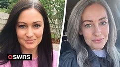 "I ditched hair dye and embraced my silver skunk stripe at 31 - I love my grey locks"