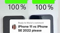 Replying to @Maria iPhone SE vs. iPhone 11 Battery Test 🔋Follow for more 🤙🏼 #apple #iphone #tech