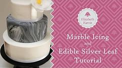 How to: Marble Icing and Edible Silver leaf | Cake Decorating Tutorial