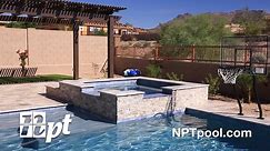 StoneScapes Aqua Blue Mini Pebble with NPT Waterfall Angel Tile and Scuppers in Scottsdale, AZ