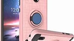 Nokia 3.1A Case,Nokia 3.1C Case,Nokia 3.1 A Phone Cases,Nokia 3.1 C Phone Cases,360 Degree Rotating Ring Stand Full Bodystocking Dual Layer Shock-Absorption for N0KIA 3.1C-ZK Rose Gold