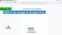 How To Mirror An Image In Google Docs