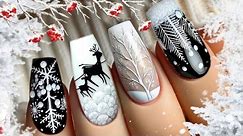 BEST WINTER Nail ART design❄️☃️:easy and cute nail art design