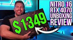 Acer Nitro 16 Unboxing Review! RTX 4070 10+ Game Benchmarks, Display, Fan Noise, Thermals, and More!