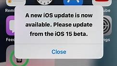 Fix A New IOS UpDate IS Available Please UpDate From The iOS 15 Beta - How To Fix New IOs 15 Error