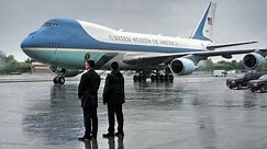 Massive $4 Billion Air Force One Arrives in Japan During Heavy Rain