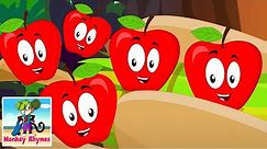 Five Red Apples | The Apple Song | Nursery Rhymes and Kids Songs | Monkey Rhymes