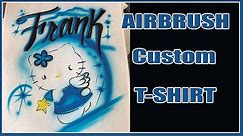 airbrushing stencil 377 hello kitty on a custom t shirt
