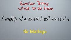 What are similar terms and how to combine them || polynomials || Sir Mathigo
