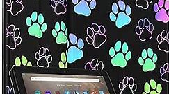 Wazzasoft for Amazon Kindle Fire HD 8/8 Plus Tablet Case 10th/12th Generation for Women Girls Kids Boys Folio Cover Cute Fashion Design Dog Paw Unique Cool Teens Cases for Kindle Fire Case 8 Inch