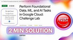 Perform Foundational Data, ML, and AI Tasks in Google Cloud: Challenge Lab | #GSP323 | #studyjam