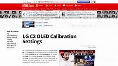 LG C2 OLED Calibration Settings
