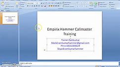 Cyara Training / Hammer call master training - Phno-06305464650 / 08142563365