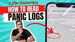 How To Solve 3 Minute Restart. Learn to Read Panic Log. iPhone Random Restart Solutions