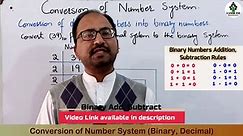 How to convert Binary to Decimal and Decimal to Binary Numbers II Conversion of Number System II