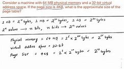 1/2: Page table size calculation example in paging | Memory management in operating system