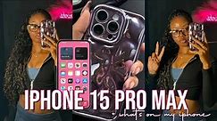 IPHONE 15 PRO MAX UNBOXING *natural titanium * + what’s on my iPhone ᥫ᭡.