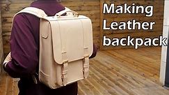 80 [Leather Craft] Making Leather backpack / [가죽공예] 백팩 만들기 / Free Pattern