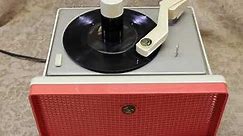 RESTORED VINTAGE 1956 RCA MODEL 7-EY-1EF 45 RPM RECORD PLAYER WITH RCA DELUXE 3 AMP