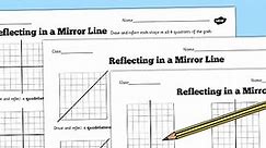 Reflections in a Mirror Line in 4 Quadrants Worksheet