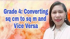 Converting sq cm to sq m and Vice Versa