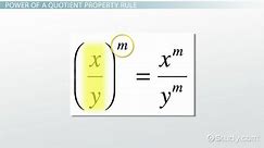 Power of a Quotient Rule | Equation & Examples