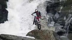 Dougie Lampkin climbs a Waterfall