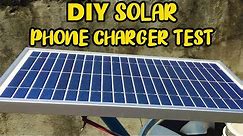 Solar powered cell phone charger Test (12V 8W solar panel) DIY