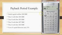 Payback Period with BAII Plus (*Note: with Professional BA II Plus)