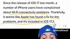 Apple just fixed their iPhone Wi-Fi connectivity issues with an update to iOS 17.2, but it's still in beta! #apple #greenscreen #ios #appleupdate #ios17 #ios17beta #applebeta #iphonewifi #wifi #slow #fix #developerbeta #publicbeta #new #solution #bugs #tech #iphone #iphone15 #techtok #technology #tiktalktech #tiktoktech #checknewtech #andytech #tiktok #tiktoktech #techbyatree #fyp #fypシ #fypage #fypageシ #for #foryou #foryoupage #foryourpage #follow #trending #howto #diy #knowledge #iphone15pro #