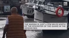 Tsunami Pushes Boats Aground at Marina Near Earthquake Epicenter in Turkey