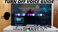 How To Turn OFF Voice Guide On Samsung Smart TV