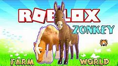 ROBLOX FARM WORLD ZONKEY & ZORSE! 🦓 ZEBRA Zebroid Gamepass! I CAN MAKE TREES!