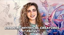 FAIRIES: Drawing Mythical Creatures ✶ Sketch & Watercolour/Gouache Painting Process🧚‍♀️| Inês Andias