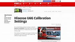 Hisense U6G Calibration Settings