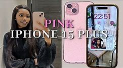 📱✨Unboxing and Customizing the Pink iPhone 15 Plus 🎀🌸 | Step-by-Step iPhone Tutorial