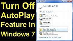 How To Turn On or Off AutoPlay Features in Windows 7