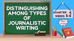 ENGLISH 4 QUARTER 4 WEEK 5-6 | DISTINGUISHING AMONG TYPES OF JOURNALISTIC WRITING | MELC BASED