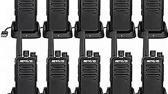 Retevis RT68 Walkie Talkie for Adults, Portable Two-Way Radios Long Range, Compact, Rugged, 2 Way Radios Rechargeable with USB Charging Base and Adapter, for School Restaurant Retail Business(10 Pack)