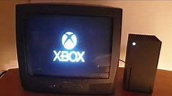 Xbox Series X startup screen on a CRT TV