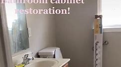 #diy #bathroommakeover #cabinetpainting #cabinet #painting #brown #wood #sink