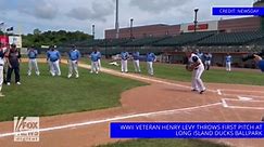 WWII veteran throws first pitch at Long Island baseball game