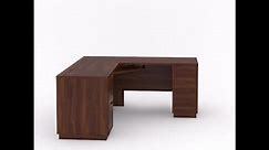 SAUDER Englewood 65.118 in. W Spiced Mahogany L-Shaped Desk 426914