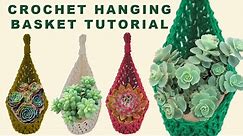 How to crochet a plant hanging basket | Tutorial | DIY | Brunaticality