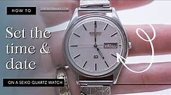 How to Set the Time and Date on a Seiko Quartz Watch - Seiko Quartz 5Y23-8040