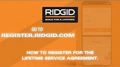 RIDGID Power Tools- How To Register for Lifetime Service Agreement