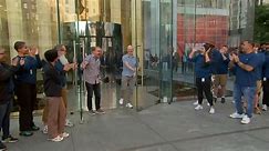 New York: Apple CEO Tim Cook greets customers as iPhone 15 goes on sale | Science & Tech News | Sky News